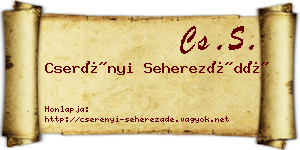 Cserényi Seherezádé névjegykártya